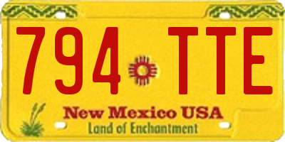 NM license plate 794TTE