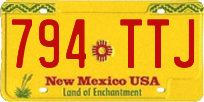 NM license plate 794TTJ