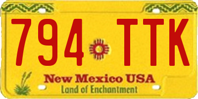 NM license plate 794TTK