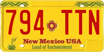 NM license plate 794TTN