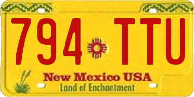 NM license plate 794TTU