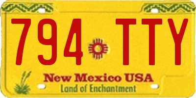 NM license plate 794TTY
