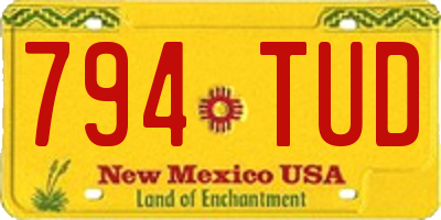 NM license plate 794TUD