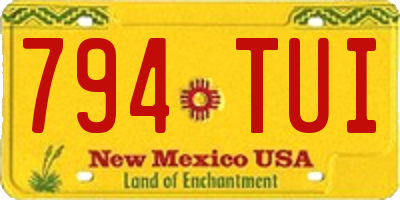 NM license plate 794TUI