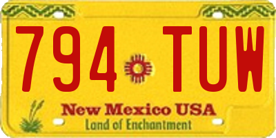 NM license plate 794TUW