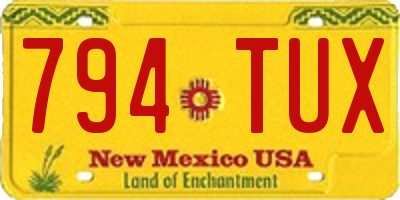 NM license plate 794TUX