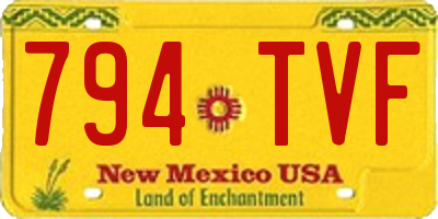NM license plate 794TVF