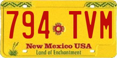 NM license plate 794TVM