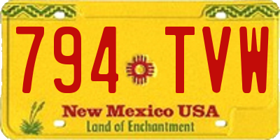 NM license plate 794TVW