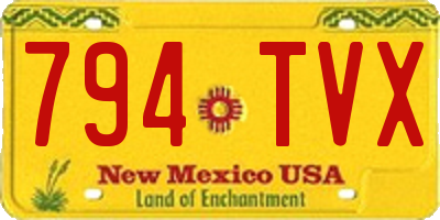 NM license plate 794TVX