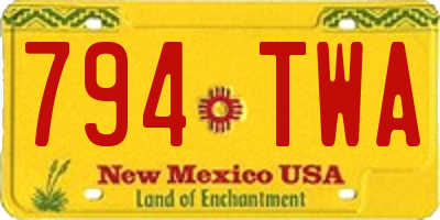 NM license plate 794TWA