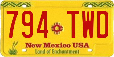 NM license plate 794TWD