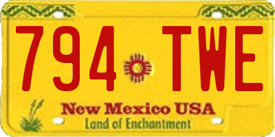 NM license plate 794TWE