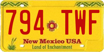 NM license plate 794TWF