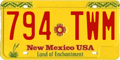 NM license plate 794TWM