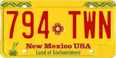 NM license plate 794TWN