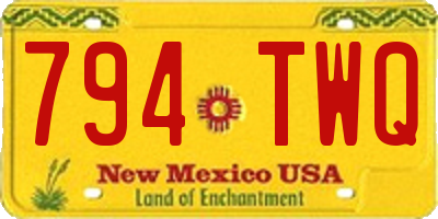 NM license plate 794TWQ