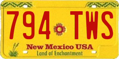 NM license plate 794TWS