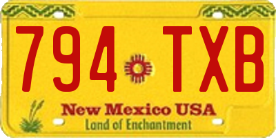 NM license plate 794TXB