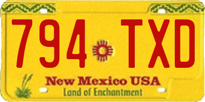 NM license plate 794TXD