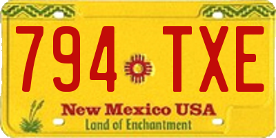 NM license plate 794TXE