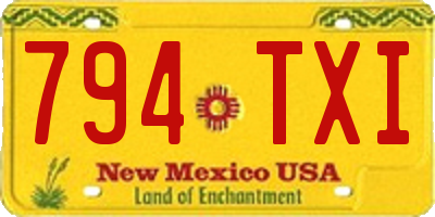 NM license plate 794TXI