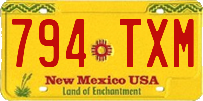 NM license plate 794TXM