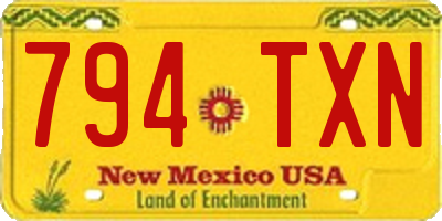 NM license plate 794TXN