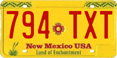 NM license plate 794TXT