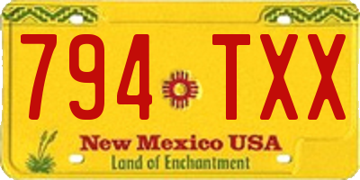 NM license plate 794TXX