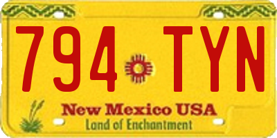 NM license plate 794TYN