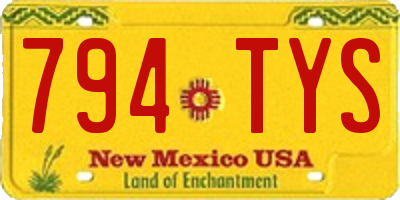 NM license plate 794TYS