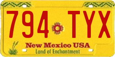 NM license plate 794TYX