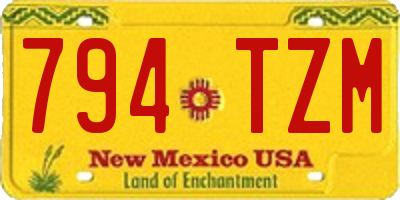 NM license plate 794TZM