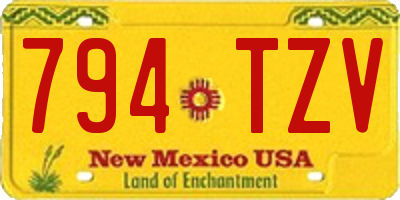 NM license plate 794TZV