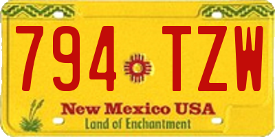 NM license plate 794TZW