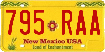 NM license plate 795RAA