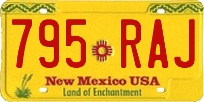 NM license plate 795RAJ