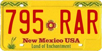 NM license plate 795RAR