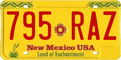 NM license plate 795RAZ