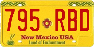 NM license plate 795RBD