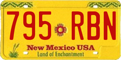 NM license plate 795RBN