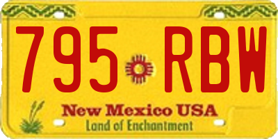 NM license plate 795RBW