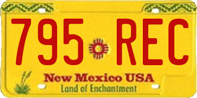 NM license plate 795REC
