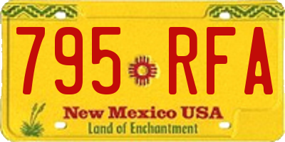 NM license plate 795RFA