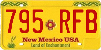NM license plate 795RFB