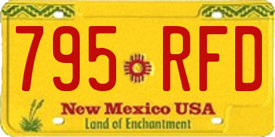 NM license plate 795RFD
