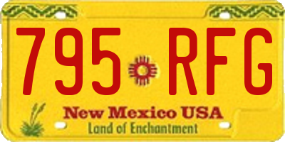 NM license plate 795RFG