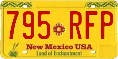 NM license plate 795RFP