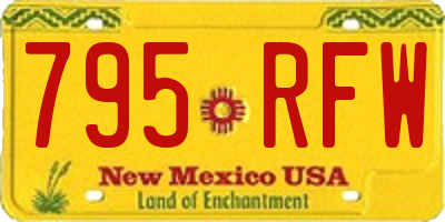 NM license plate 795RFW